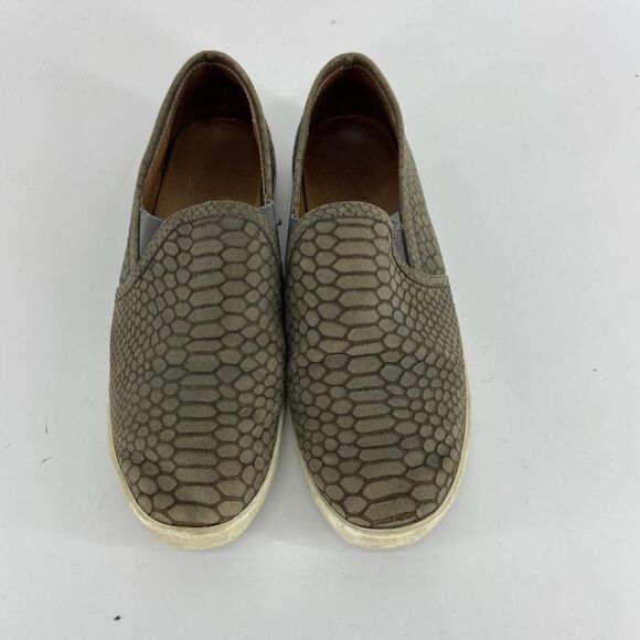Joie Gray Snake Kidmore Flat Slip On Casual Shoe Sneaker Womens 38.5 - Picture 1 of 6